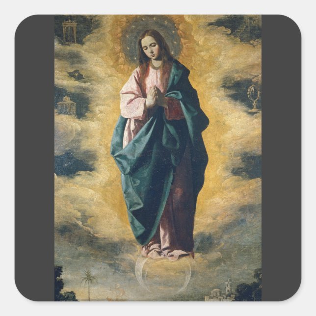 Sticker Carré Immaculée Conception par Zurbarán (Devant)