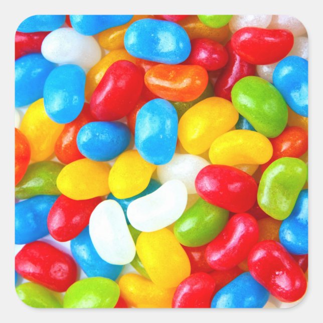 Sticker Carré Immense Pile de Candy Jelly Beans (Devant)