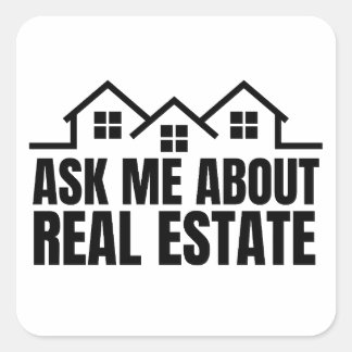 Sticker Carré Immobilier - Me questionner sur l'immobilier