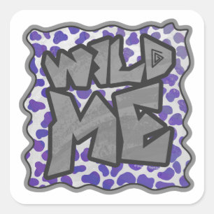 Sticker Carré Impression dalmate violet et blanche