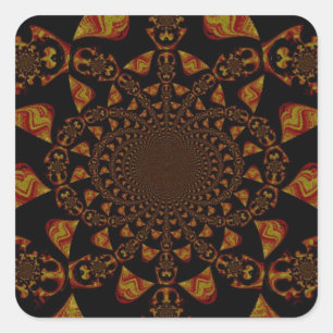 Sticker Carré Impression d'art Kaleidoscope crâne
