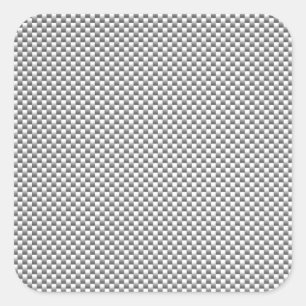Sticker Carré Impression de fibre de carbone blanche en argent
