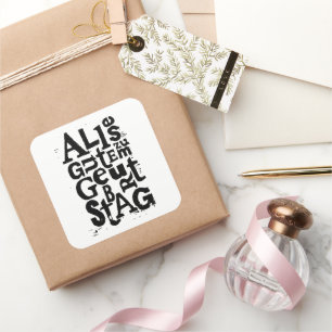 Sticker Carré Impression lino "Joyeux Anniversaire" allemand