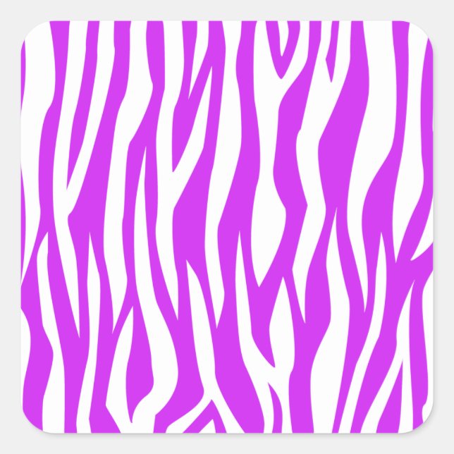 Sticker Carré Impression Zèbre Violet (Devant)
