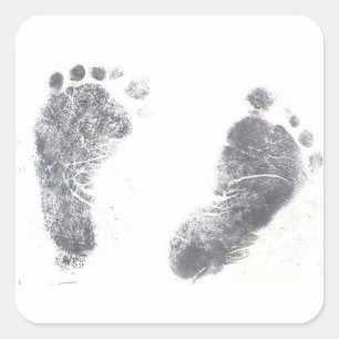 Sticker Carré Imprimantes de pieds précieuses