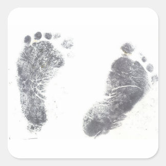 Sticker Carré Imprimantes de pieds précieuses