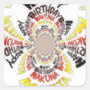 Sticker Carré Imprimer Anniversaire Kaleidoscope