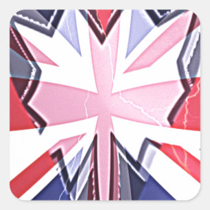 Sticker Carré Imprimer "I Love UK"