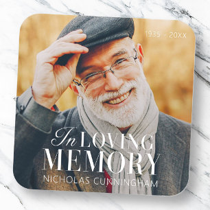 Sticker Carré In Love Memory Modern Elegant Photo Memorial