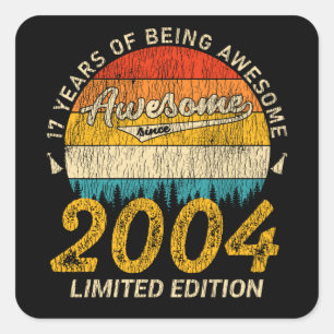 Sticker Carré Incroyable depuis 2004 Edition Limitée Cadeau d'An