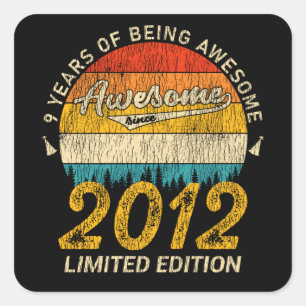 Sticker Carré Incroyable depuis 2012 édition limitée cadeau d'an