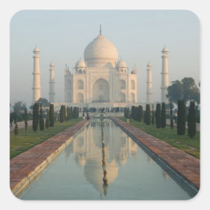 Sticker Carré INDE, Uttar Pradesh, Agra : Taj Mahal, matin