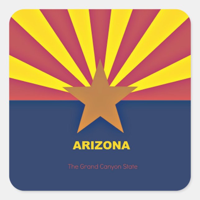 Sticker Carré Indicateur Arizona, étiqueté (Devant)