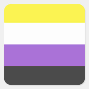 Sticker Carré Indicateur de fierté non binaire LGBTQ