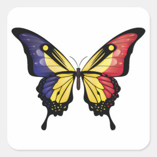 Sticker Carré Indicateur de papillon d'hirondelle de Roumanie