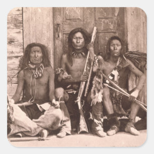Sticker Carré Indiens de Spokane, 1861 (photo de b/w)
