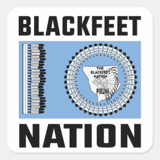 Sticker Carré Indiens noirs, drapeau de la nation Blackpieds