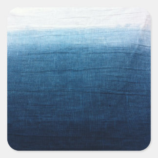 Sticker Carré Indigo Ombre Fade Dip Dyed Shibori