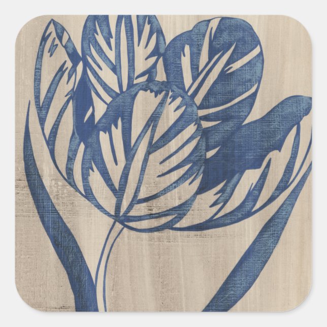 Sticker Carré Indigo Tulip (Devant)