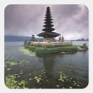 Sticker Carré Indonésie, Bali, Temple Ulun Danu.
