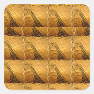 Sticker Carré Infinie Golden Giraffe Animal Motif Art Imprimer