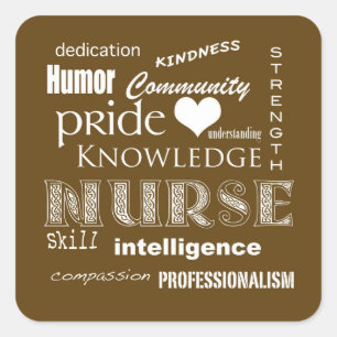 Sticker Carré Infirmière Attributes-Chocolat Brown