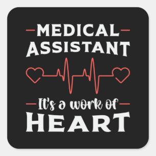 Sticker Carré Infirmière en médecine cardiaque adjointe Médicale