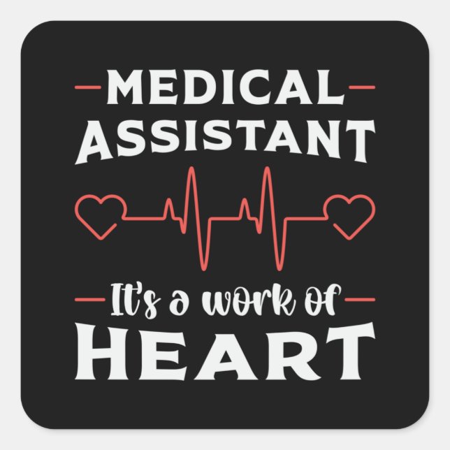 Sticker Carré Infirmière en médecine cardiaque adjointe Médicale (Devant)