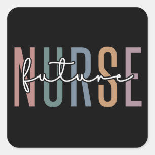 Sticker Carré Infirmière future   Infirmière en cadeaux de for