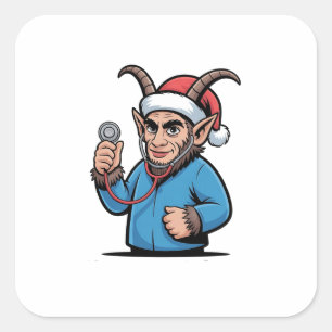 Sticker Carré Infirmière Krampus de Noël Blouse de travail