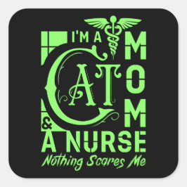 Sticker Carré Infirmière maternelle - Drôle cadeau pour les infi