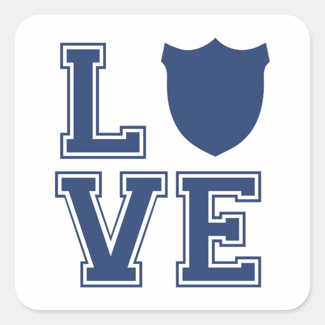 Sticker Carré Insigne de policier - L O V E (Devant)