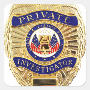 Sticker Carré Insigne d'investigateur privé