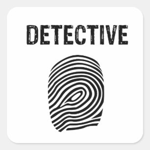 Sticker Carré Inspecteur, pour détective