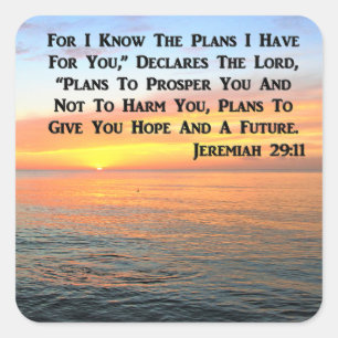 STICKER CARRÉ INSPIRANT JEREMIAH 29:11 SUNRISE
