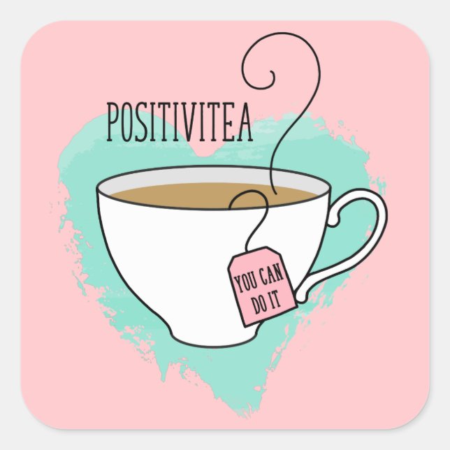 Sticker Carré Inspiration de l'esprit du meilleur positif (Devant)