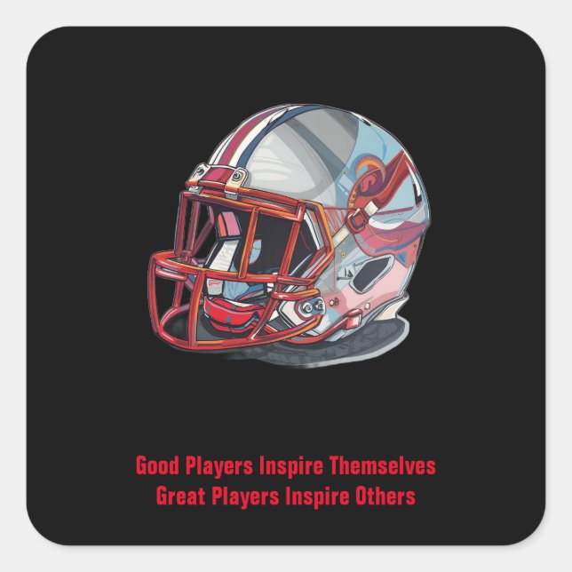 Sticker Carré Inspirational Good Players Pop Art Football Helmet (Devant)