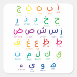 Sticker Carré Inspirer l'apprentissage de l'arabe : Beau Alphabe