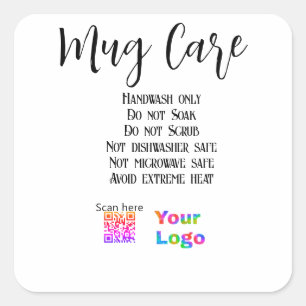 Sticker Carré Instructions de soins de la moisissure ajouter le