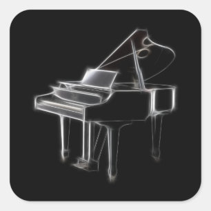 Sticker Carré Instrument classique musical de piano à queue