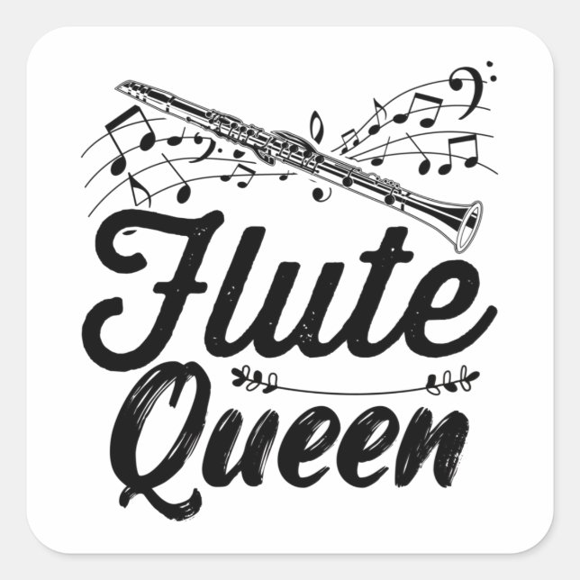 Sticker Carré Instrument de musique à fluide | Idée cadeau Fluti (Devant)