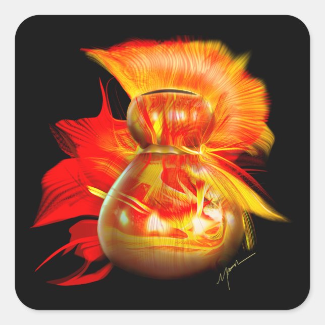 Sticker Carré Instrument Ipu Hawaii Gourd (Devant)