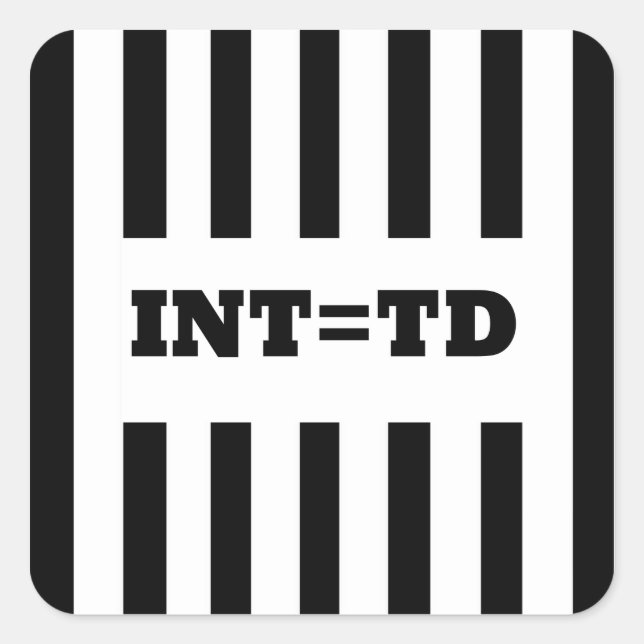 Sticker Carré Interception égale Touchdown - Réfs de remplacemen (Devant)