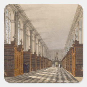 Sticker Carré Intérieur de bibliothèque universitaire de