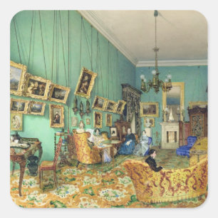 Sticker Carré Intérieur du salon, 1847