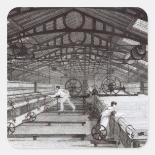 Sticker Carré Intérieur d'une usine de coton