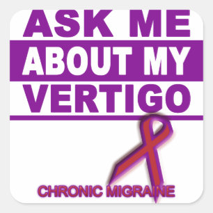 Sticker Carré Interrogez-moi au sujet de mon vertige -