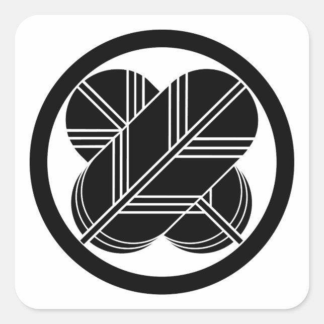 Sticker Carré Intersecting hawk feathers with foot in circle (Devant)