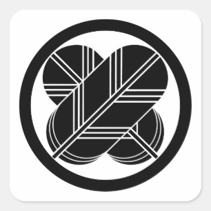 Sticker Carré Intersecting hawk feathers with foot in circle