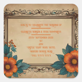 Sticker Carré Invitation carte postale